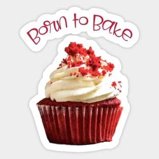 Born to Bake Red Velvet Cupcake Sticker